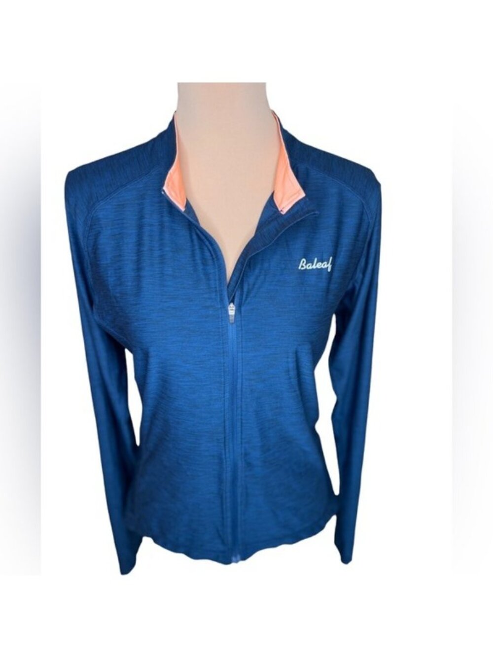 Baleaf cycling zip up top size XL blue with peach accent